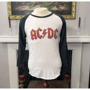 AC/DC BACK IN BLACK TOUR 1979 Concert T-Shirt Small FLAWED